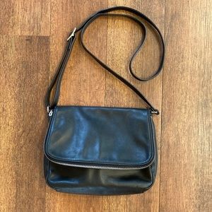 margot • black leather crossbody purse